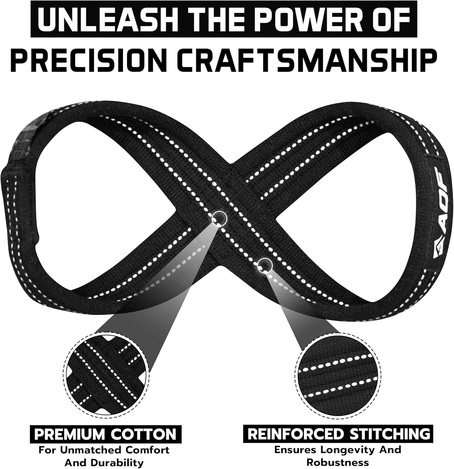 AQF Figure 8 Lifting Straps, anti Slip Gym Wrist Supports for Gym, Powerlifting,