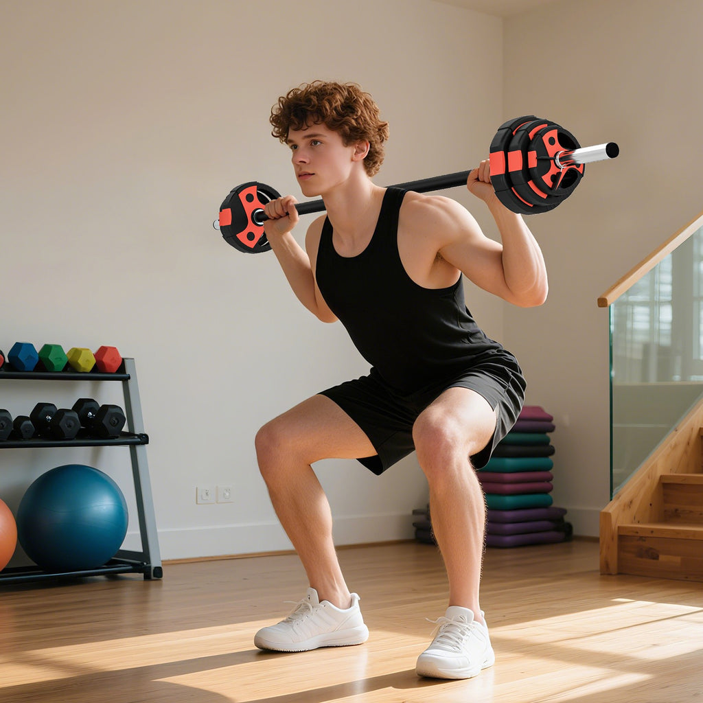 20Kg Adjustable Barbell Set, Body Pump Bar and Weights Set for Home Gym