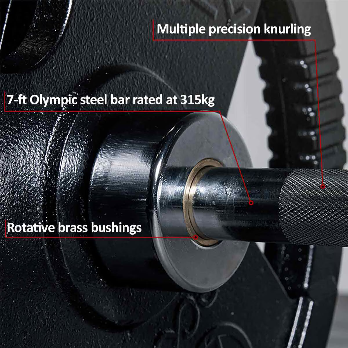 Made in Britain Eco 100Kg Olympic Weight Set with 7Ft Barbell
