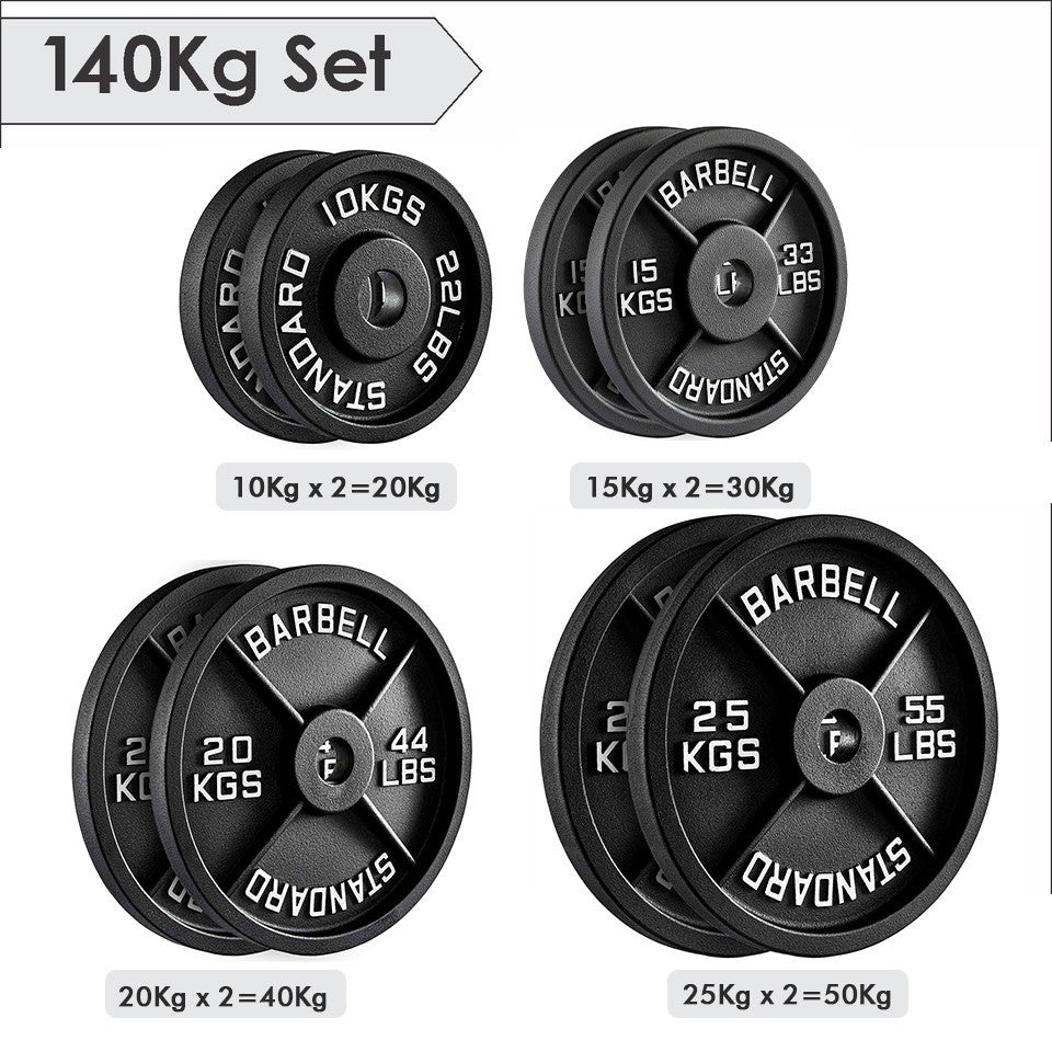 Cast Iron Weight Plates Set Pair 2" Hole Disc Dumbbell Olympic Barbell Weights