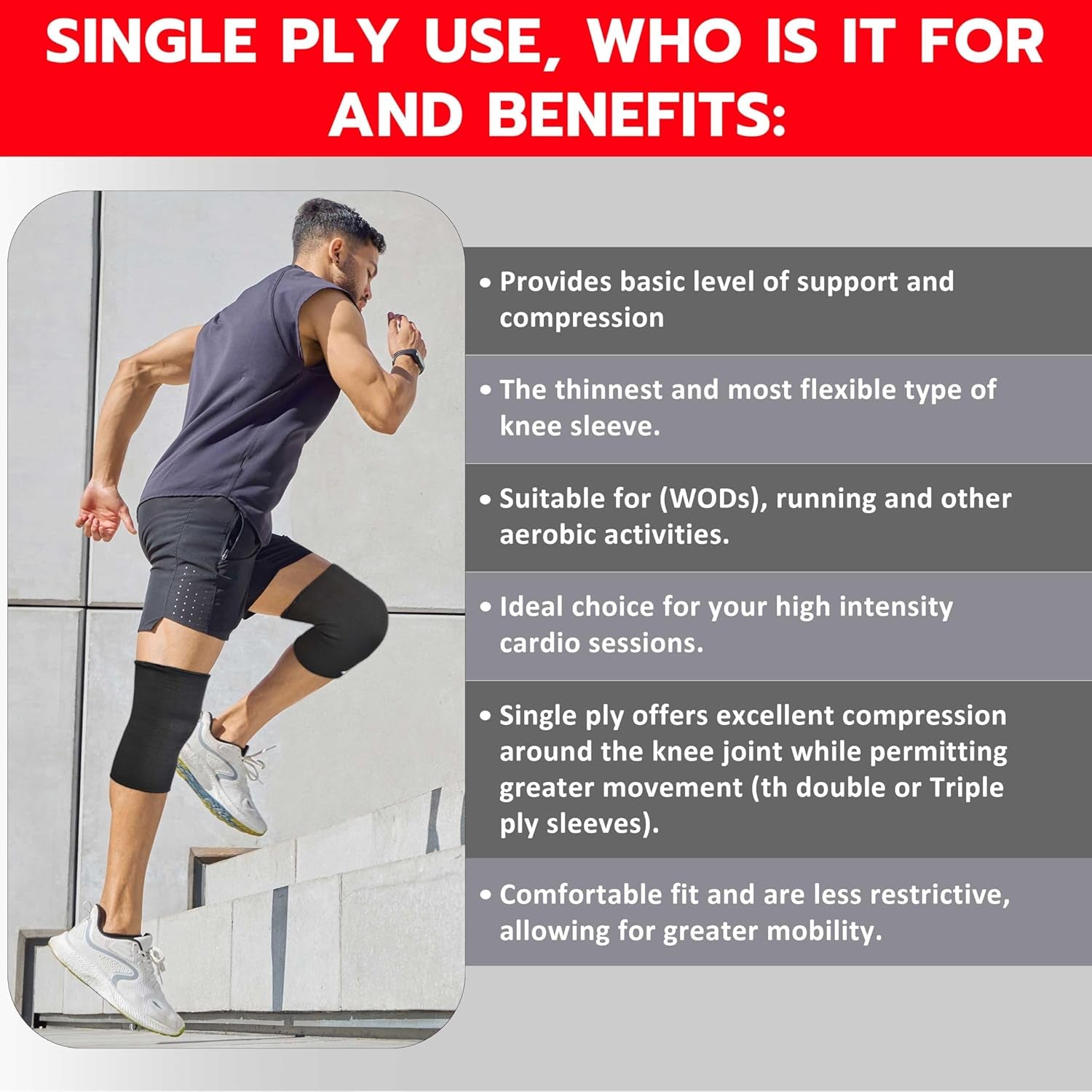 AQF Gym Knee Sleeves for Powerlifting - IPL USPA Approved Single, Double & Tripl