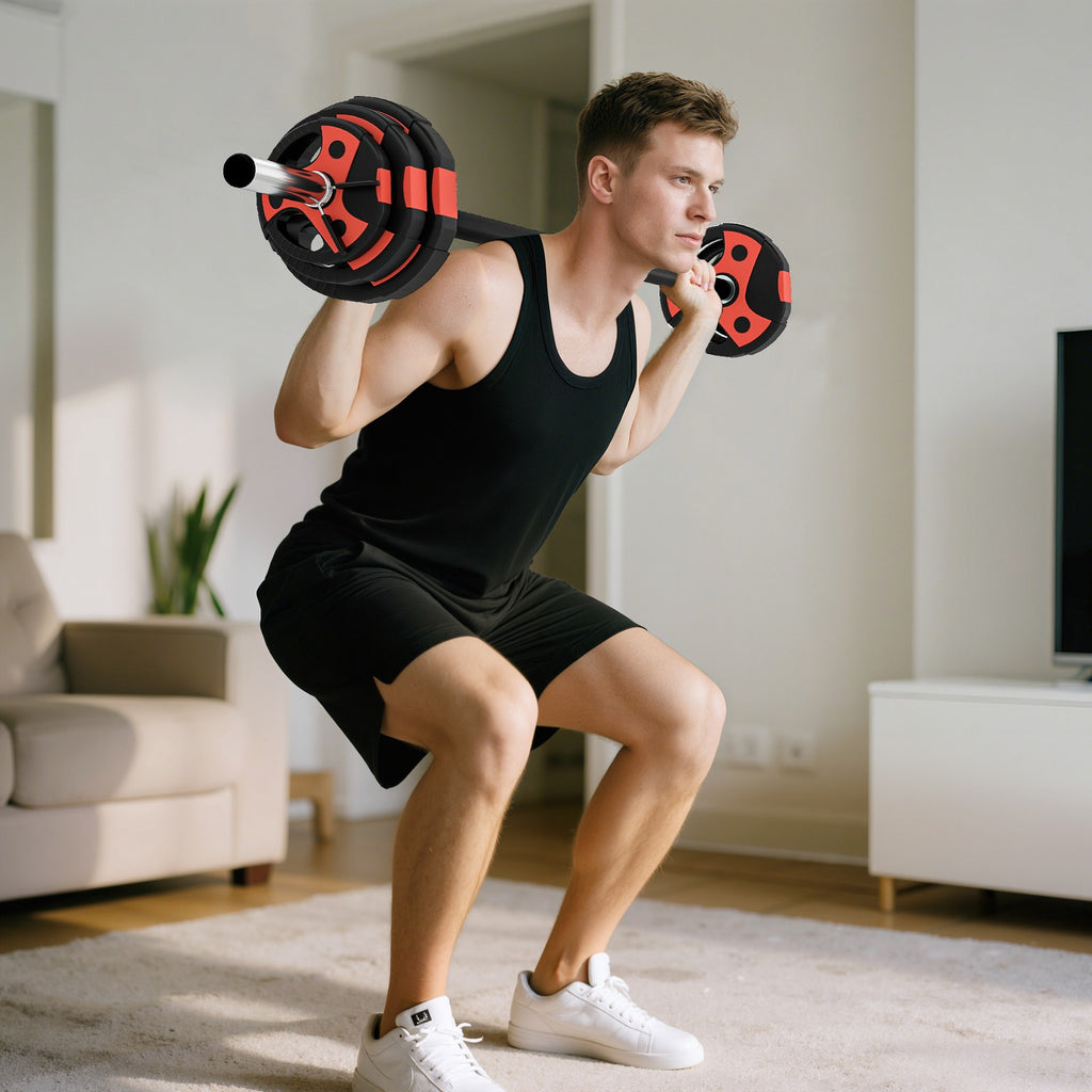 20Kg Adjustable Barbell Set, Body Pump Bar and Weights Set for Home Gym