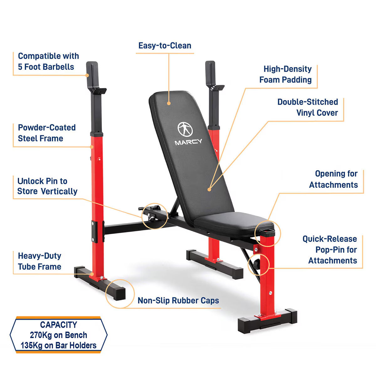 MWB-5511 Standard Weight Bench with Accessories