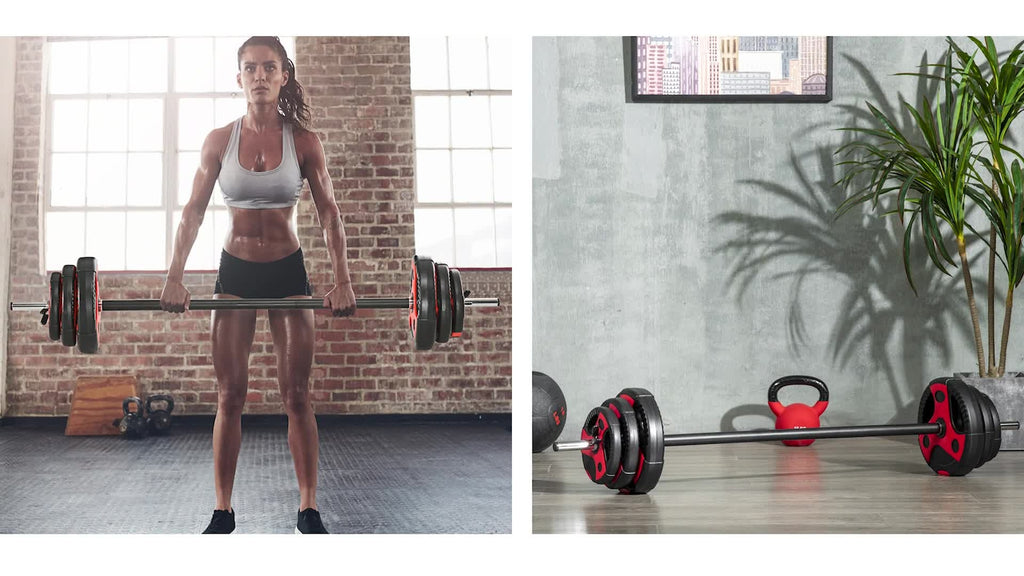 20Kg Adjustable Barbell Set, Body Pump Bar and Weights Set for Home Gym