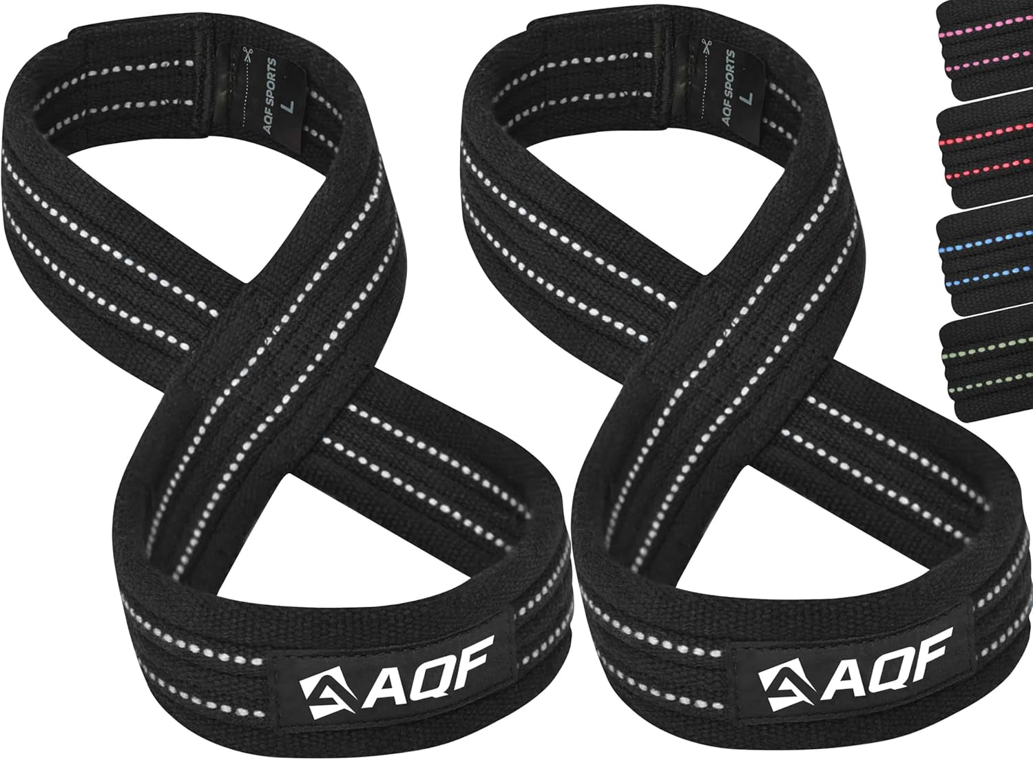AQF Figure 8 Lifting Straps, anti Slip Gym Wrist Supports for Gym, Powerlifting,